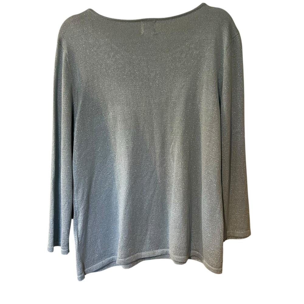 Ruby Rd. Sweater Top NWT Aqua Sparkling Metallic … - image 6